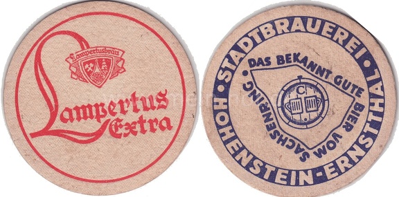 1955, Bierdecke Lampertus Extra, Das bekannt gute Bier vom Sachsenring