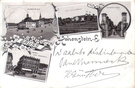 1898, Gruss aus Hohenstein-E.