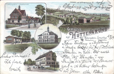 1903, Gruss aus Hüttengrund bei Hohenstein-Ernstthal