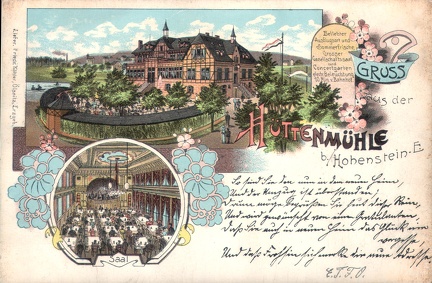 1901, Gruss aus der Hüttenmühle b. Hohenstein-E.
