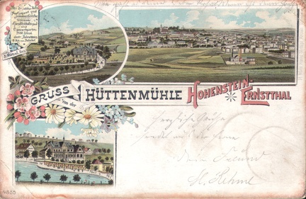 1897, Gruss von der Hüttenmühle Hohenstein-Ernstthal