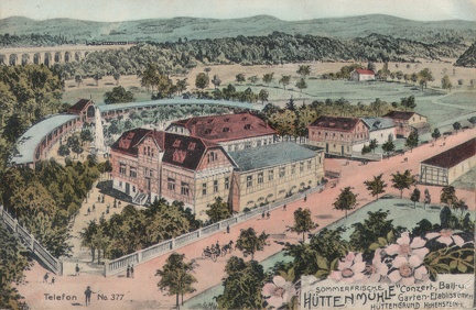 1925, Sommerfrische Hüttenmühle, Conzert-, Ball- u. Garten-Etablissement, Hüttengrund Hohenstein-E.