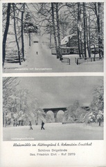 1940, Klausmühle im Hüttengrund b. Hohenstein-Ernstthal, Schönes Skigelände, Bes. Friedrich Ehrt - Ruf 2979