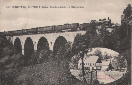 1915, Hohenstein-Ernstthal, Eisenbahnbrücke im Hüttengrund