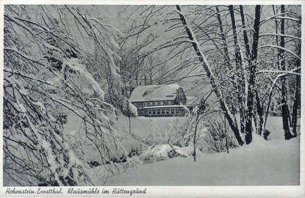 1930, Hohenstein-Ernstthal. Klausmühle im Hüttengrund