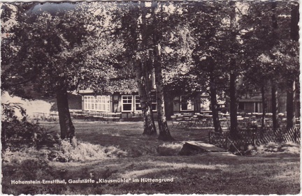 1953, Hohenstein-Ernstthal, Gaststätte "Klausmühle" im Hüttengrund