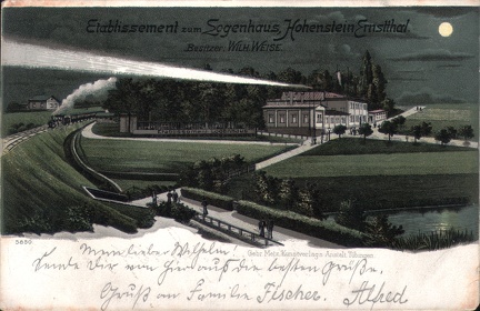 1909, Etablissement zum Logenhaus, Hohenstein-Ernstthal, Besitzer: Wilh. Weise