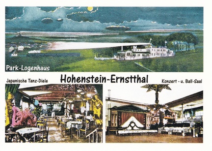 Reproduktion einer alten Ansichtskarte, Park-Logenhaus, Hohenstein-Ernstthal