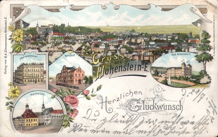 1906, Gruss aus Hohenstein-E., Herzlichen Glückwunsch