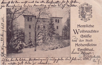 1916, Herzliche Weihnachts-Grüße der Stadt Hohenstein-Ernstthal.
