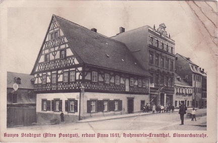 1913, Kunzes Stadtgut (Altes Postgut), erbaut Anno 1691, Hohenstein-Ernstthal, Bismarckstraße