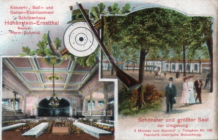 1911 Konzert-, Ball- und Garten-Etablissement Schützenhaus Hohenstein-Ernstthal, Besitzer Herm. Schmidt