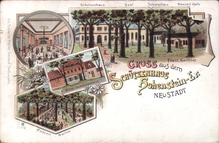 1900, Gruss aus dem Schützenhaus Hohenstein-Er. Neustadt