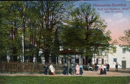 1915, Hohenstein-Ernstthal. Gruß vom Gasthaus "Wind" (Bes. Th. Layritz)