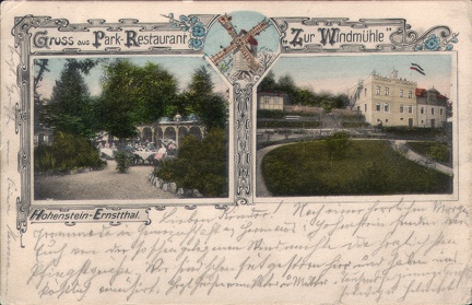 1911, Zur Windmühle, Gruss aus Park-Restaurant "Zur Windmühle"