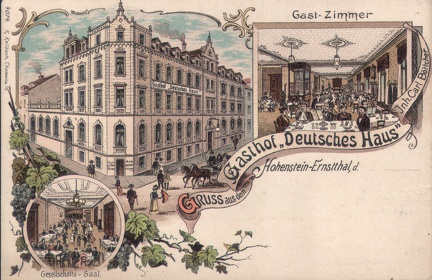 1900, Deutsches Haus, Gruss aus dem Gasthof "Deutsches Haus", Inh. Carl Böttcher