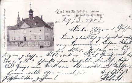 1903, Rathskeller, Gruß aus Rathskeller Hohenstein-Ernstthal