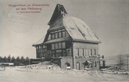 1931, Berggasthaus zur Bismarckhöhe auf dem Pfaffenberg b. Hohenstein-Ernstthal