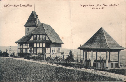 1912, Hohenstein-Ernstthal Berggasthaus "Zur Bismarckhöhe" 450 m  ü. M.