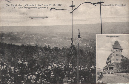 1915 Die Fahrt der "Viktoria Luise" am 21.8.1912 (vom Berggasthaus gesehen), Hohenstein-Ernstthal