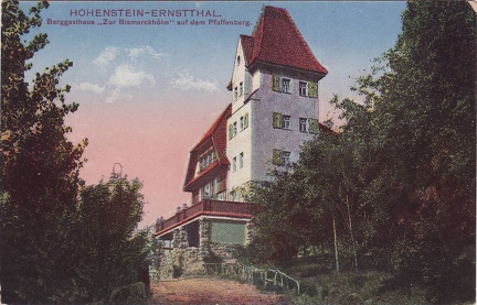 1920, Hohenstein-Ernstthal, Berggasthaus "Zur Bismarckhöhe" auf dem Pfaffenberg