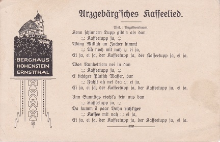 1930, Arzgebärgsches Kaffeelied