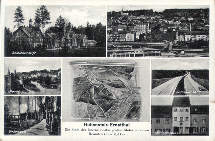 1940, Hohenstein-Ernstthal, Die Stadt der internationalen großen Motorradrennen, Rennstrecke ca. 8,4km