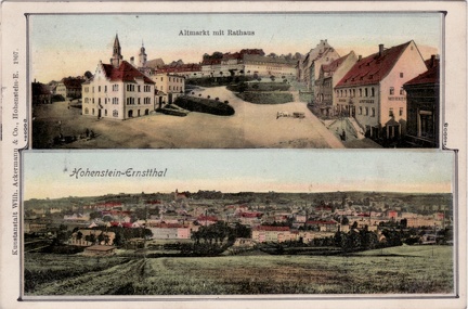 1908, Altmarkt mit Rathaus, Hohenstein-Ernstthal