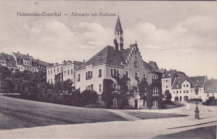 1930, Hohenstein-Ernstthal - Altmarkt mit Rathaus