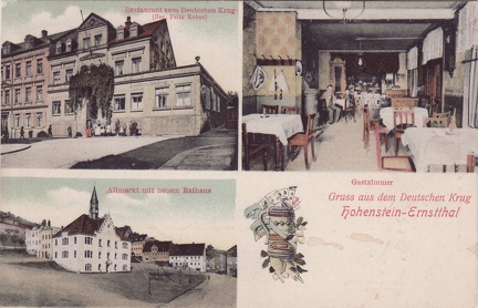 1921, Gruss aus dem Deutschen Krug Hohenstein-Ernstthal