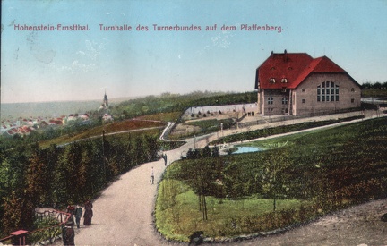 1915, Hohenstein-Ernstthal, Turnhalle des Turnerbundes auf dem Pfaffenberg
