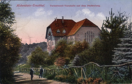 1923, Hohenstein-Ernstthal, Turnerbund-Turnhalle auf dem Pfaffenberg