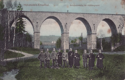 1915, Hohenstein-Ernstthal, Brückenwache im Hüttengrund