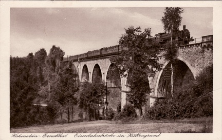 1915, Hohenstein-Ernstthal, Eisenbahnbrücke im Hüttengrund