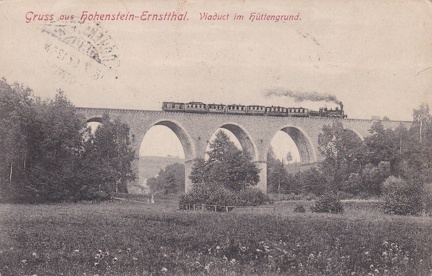 1907, Gruss aus Hohenstein-Ernstthal, Viaduct im Hüttengrund