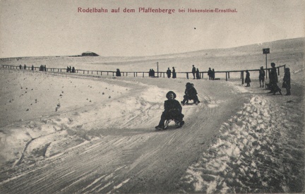 1920, Rodelbahn auf dem Pfaffenberge bei Hohenstein-Ernstthal
