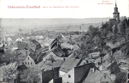 1930, Hohenstein-Ernstthal, Blick vom Seidelberg über die Stadt