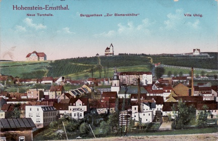 1914, Hohenstein-Ernstthal, Neue Turnhalle, Berggasthaus "Zur Bismarckhöhe", Villa Uhlig