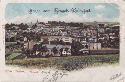 1901, Gruss vom Erzgeb. Volksfest, Hohenstein-Er. (Altstadt)