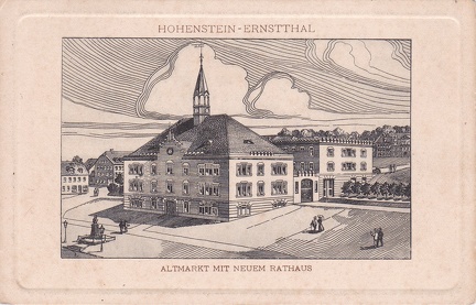 1905, Hohenstein-Ernstthal, Altmarkt mit neuem Rathaus