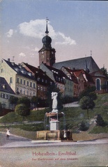 1915, Hohenstein-Ernstthal, Der Zierbrunnen auf dem Altmarkt