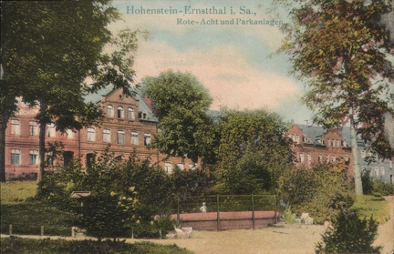 1907, Hohenstein-Ernstthal i.Sa., Rote-Acht und Parkanlagen
