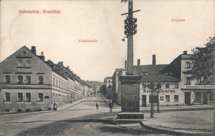 1917, Hohenstein-Ernstthal, Schulstraße, Zillplatz