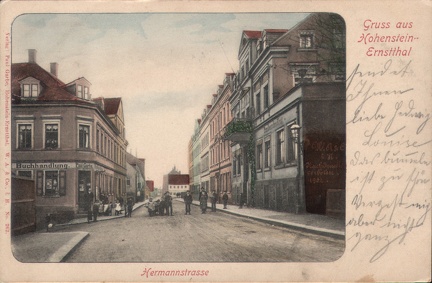 1908, Gruss aus Hohenstein-Ernstthal, Hermannstrasse