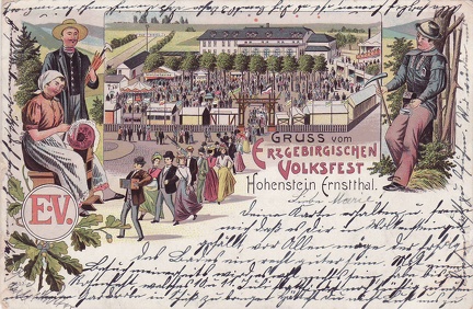 1904, Gruss vom Erzgebirgischen Volksfest Hohenstein-Ernstthal
