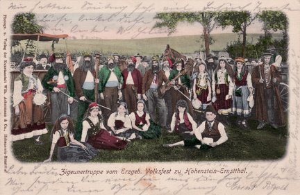 1903, Zigeunergruppe vom Erzgeb. Volksfest zu Hohenstein-Ernstthal
