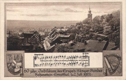 1922, 60-jähr. Jubiläum des Erzgeb. Sänger-Bundes Hohenstein-Ernstthal 1.u.2. Juli 1922