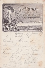 1897, Festgruss von der 25 jährigen Jubelfeier des kaufmännischen Vereins Hohenstein-Ernstthal am 26. und 27. Juni 1897. Der Vorstand