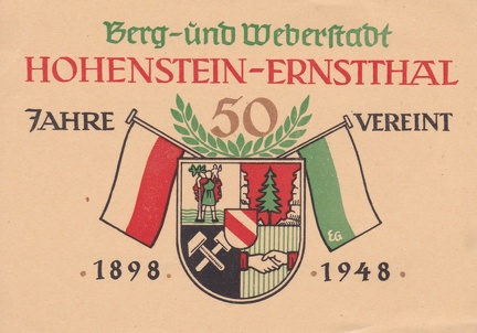 1948, Berg- und Weberstadt Hohenstein-Ernstthal, 50 Jahre vereint