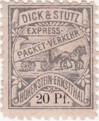1895, (3 - 20 Pf.) Dick & Stutz Express-Packet-Verkehr Hohenstein-Ernstthal